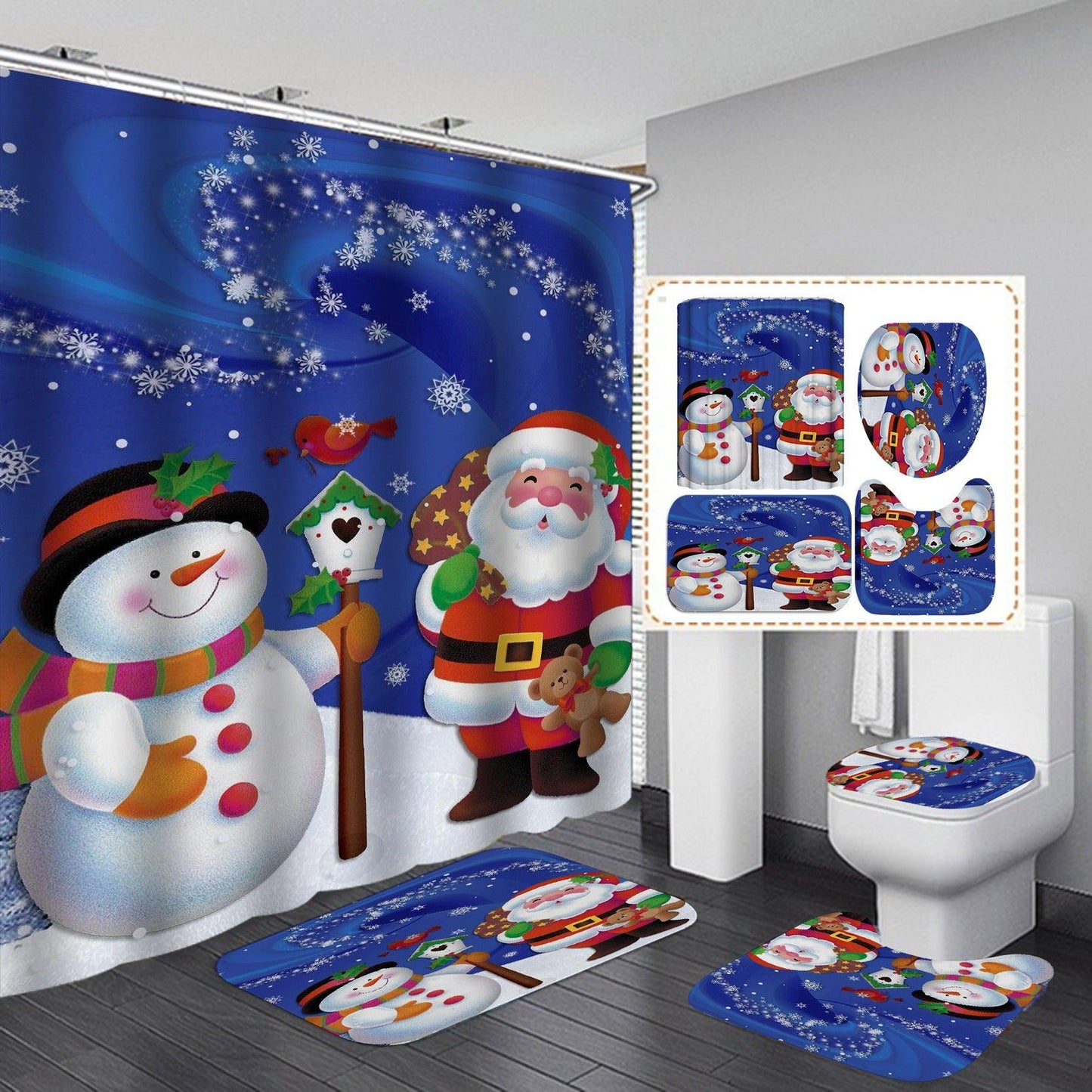 Creative Shower Curtain Waterproof Christmas Shower Curtain Cloth - Pacisia