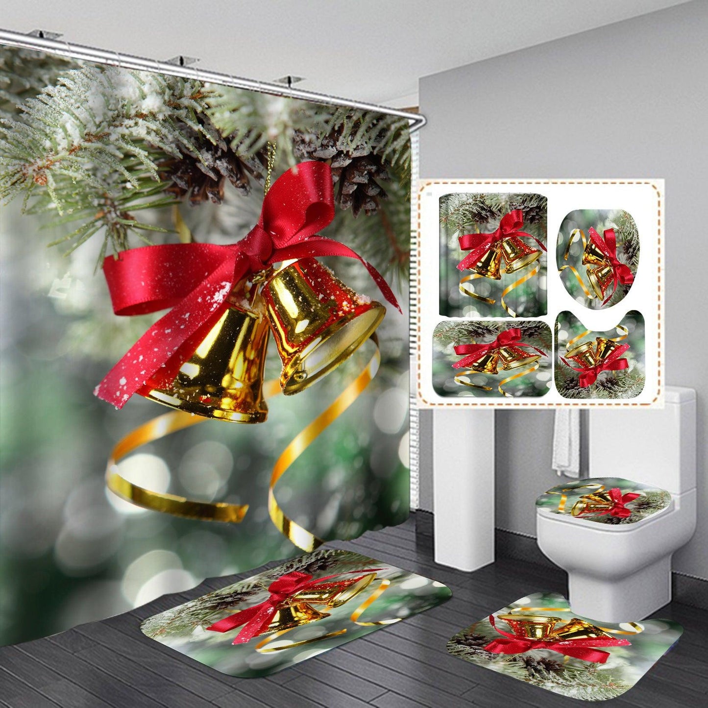 Creative Shower Curtain Waterproof Christmas Shower Curtain Cloth - Pacisia