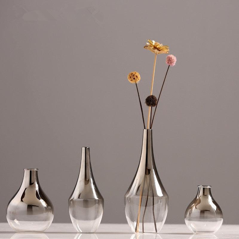 Creative Silver-plated Small Glass Vase Decoration - Pacisia