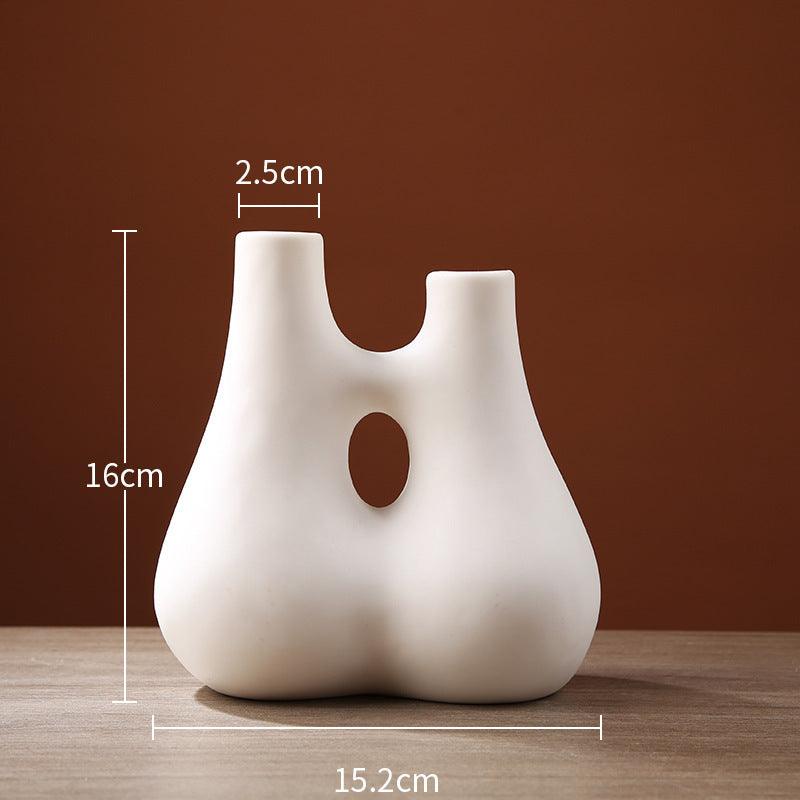 Creative Simple Hollow Line Ceramic Vase - Pacisia