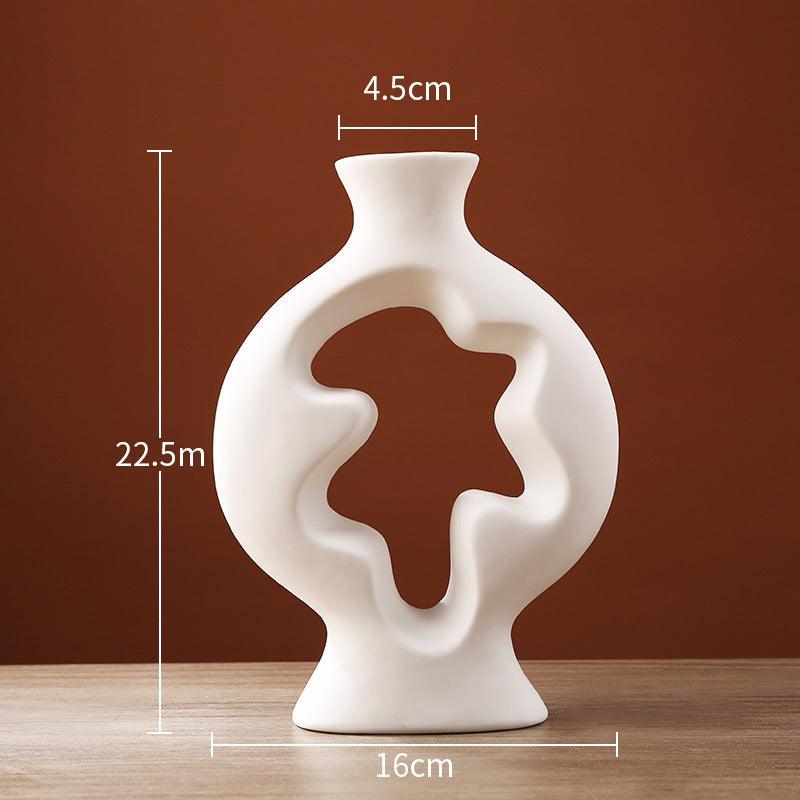 Creative Simple Hollow Line Ceramic Vase - Pacisia