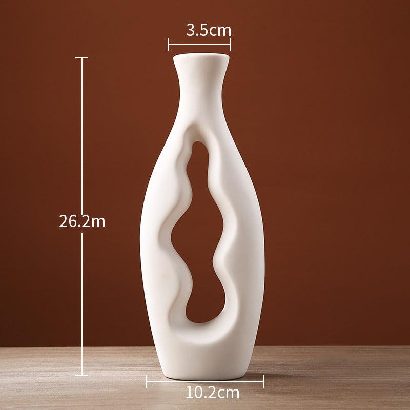 Creative Simple Hollow Line Ceramic Vase - Pacisia