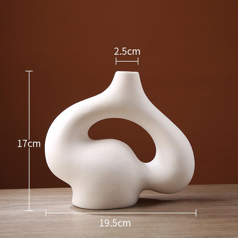Creative Simple Hollow Line Ceramic Vase - Pacisia