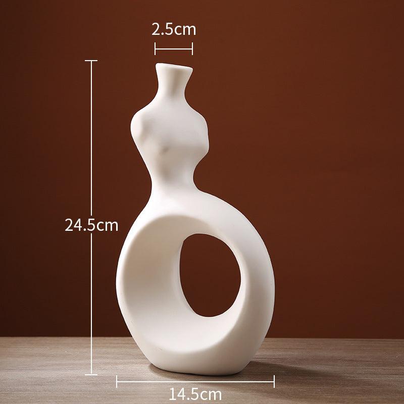 Creative Simple Hollow Line Ceramic Vase - Pacisia