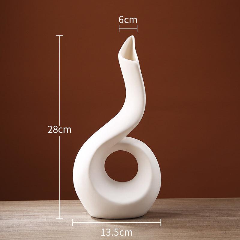 Creative Simple Hollow Line Ceramic Vase - Pacisia