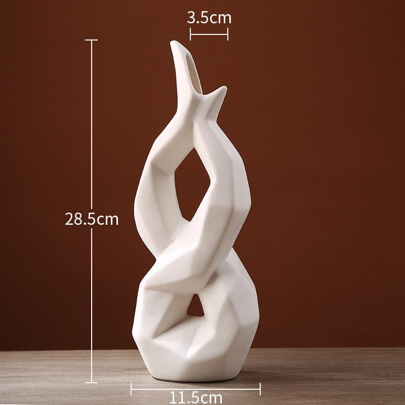 Creative Simple Hollow Line Ceramic Vase - Pacisia