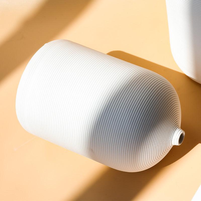 Creative Simple Striped Ceramic Vase Decorative Ornament - Pacisia