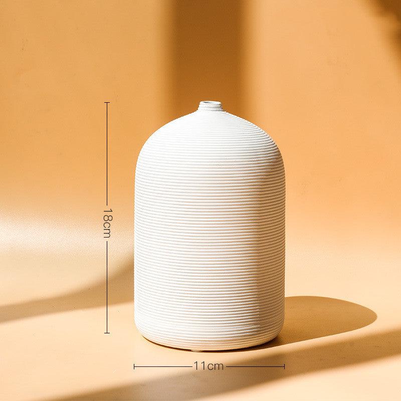 Creative Simple Striped Ceramic Vase Decorative Ornament - Pacisia