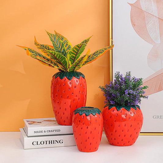 Creative Strawberry Hydroponic Vase Cute Ceramics - Pacisia