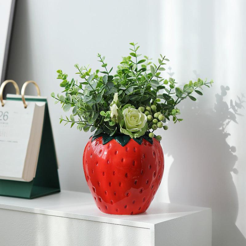 Creative Strawberry Hydroponic Vase Cute Ceramics - Pacisia