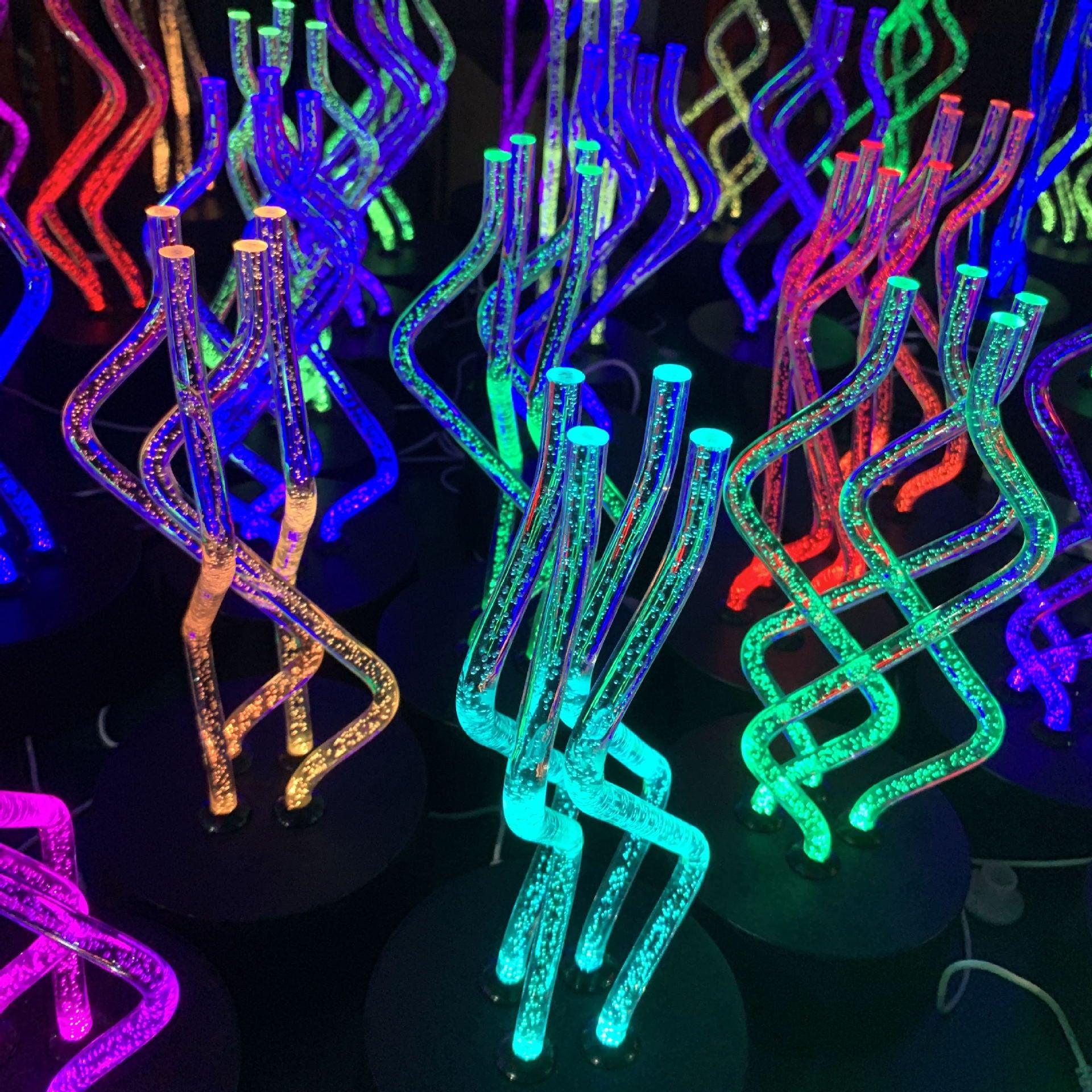 Creative USB Acrylic Table Lamp 7 Colors Change Atmosphere Night Lights Led Decoration Nightclub Lights Bedroom Decor - Pacisia