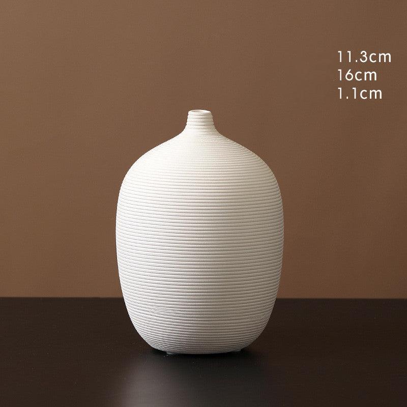 Creative White Ceramic Dried Flower Vase Decoration - Pacisia