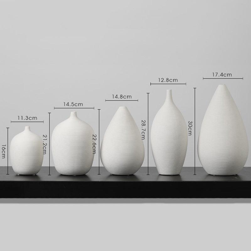 Creative White Ceramic Dried Flower Vase Decoration - Pacisia