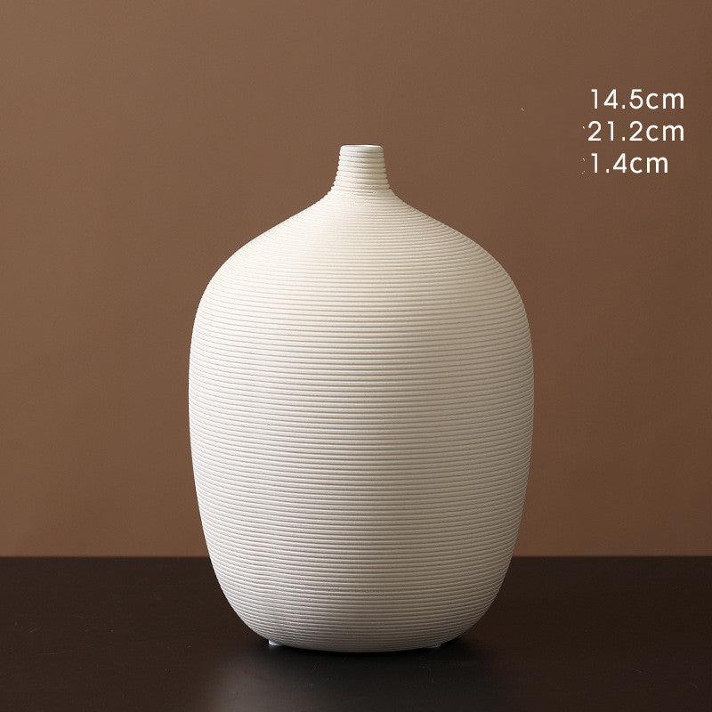 Creative White Ceramic Dried Flower Vase Decoration - Pacisia