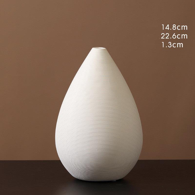 Creative White Ceramic Dried Flower Vase Decoration - Pacisia