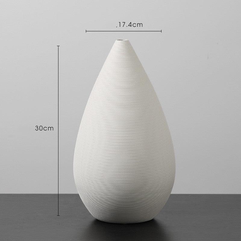 Creative White Ceramic Dried Flower Vase Decoration - Pacisia