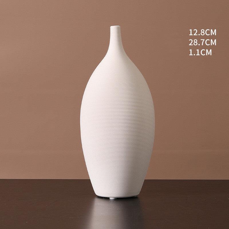 Creative White Ceramic Dried Flower Vase Decoration - Pacisia
