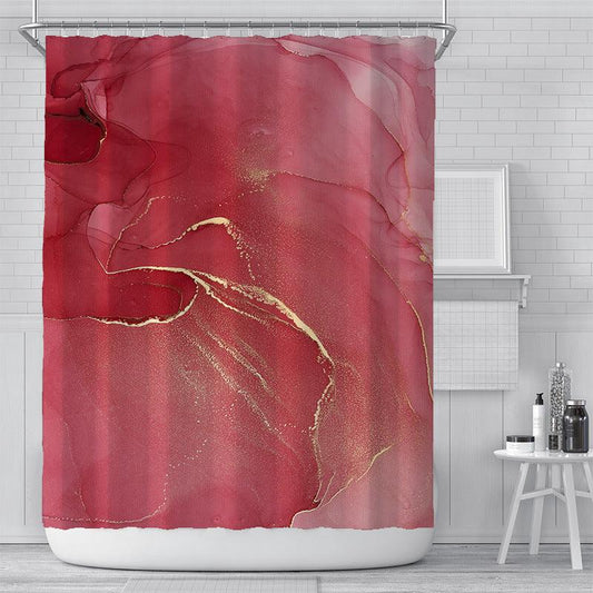 Cross-Border Watercolor Creative Digital Printing Shower Curtain Waterproof Polyester Bathroom Curtain Shower Curtain Customization - Pacisia