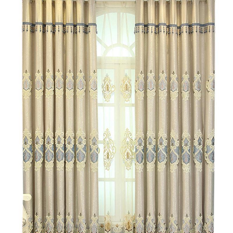 Crown European Embroidery Cloth Mesh Curtains Living Room Bedroom Simple - Pacisia