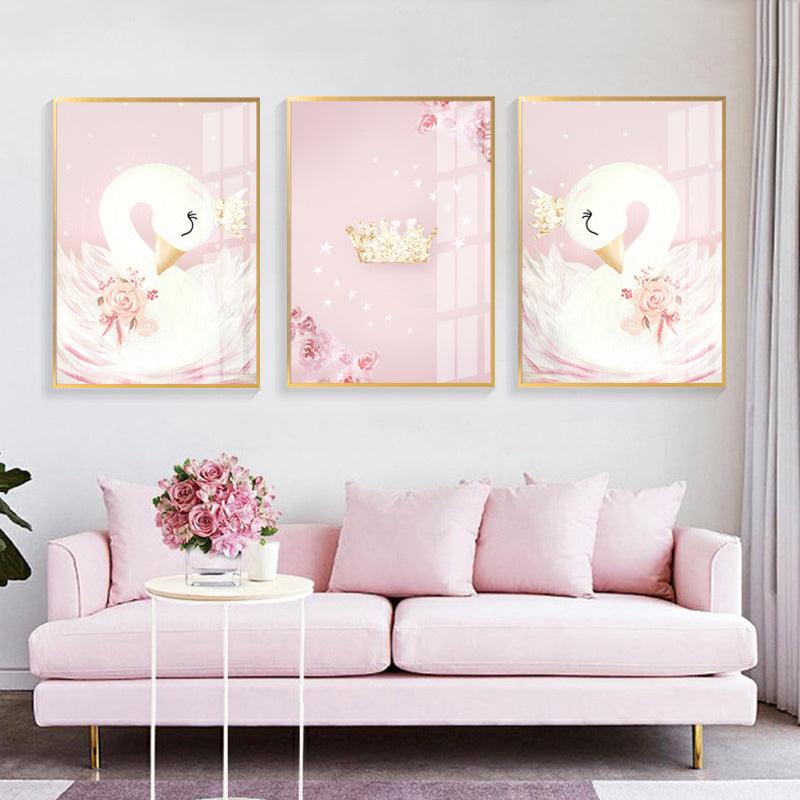 Crown Swan Canvas Art - Room Decoration Wall Prints - Pacisia