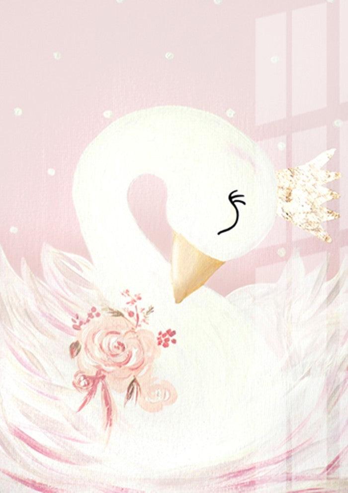 Crown Swan Canvas Art - Room Decoration Wall Prints - Pacisia