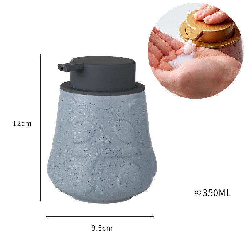 Cute Animal Wind Push-type Shower Gel Foaming Ceramic Bottle - Pacisia