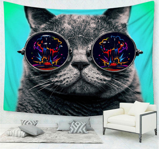 Cute Cat Tapestry Living Room House Decoration Tapestry Wall Hanging Room Decor Aesthetic - Pacisia