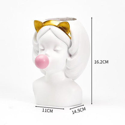 Cute girl makeup tube vase - Pacisia