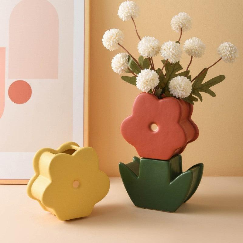 Cute Tabletop Ceramic Flower Vase - Pacisia