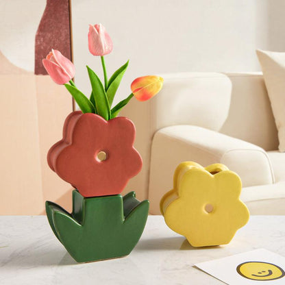 Cute Tabletop Ceramic Flower Vase - Pacisia