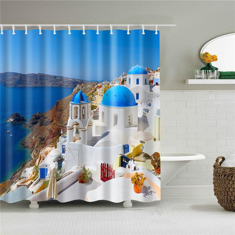 Garden Flowers Scenery Shower Curtains Bath Curtain Waterproof Bathroom Home Decor Washable Fabric Bathroom Screens - Pacisia