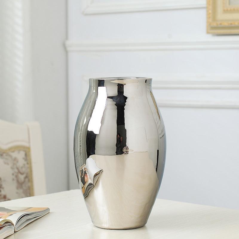 Decoration Soft Decoration Art Ceramic Gilded Silver Vase - Pacisia