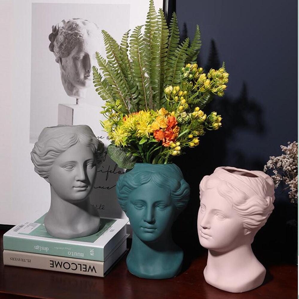 Decoration Venus Head Statue Creative Vase Artwork Style - Pacisia