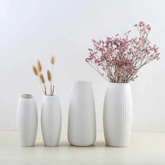 Decoration white ceramic vase - Pacisia