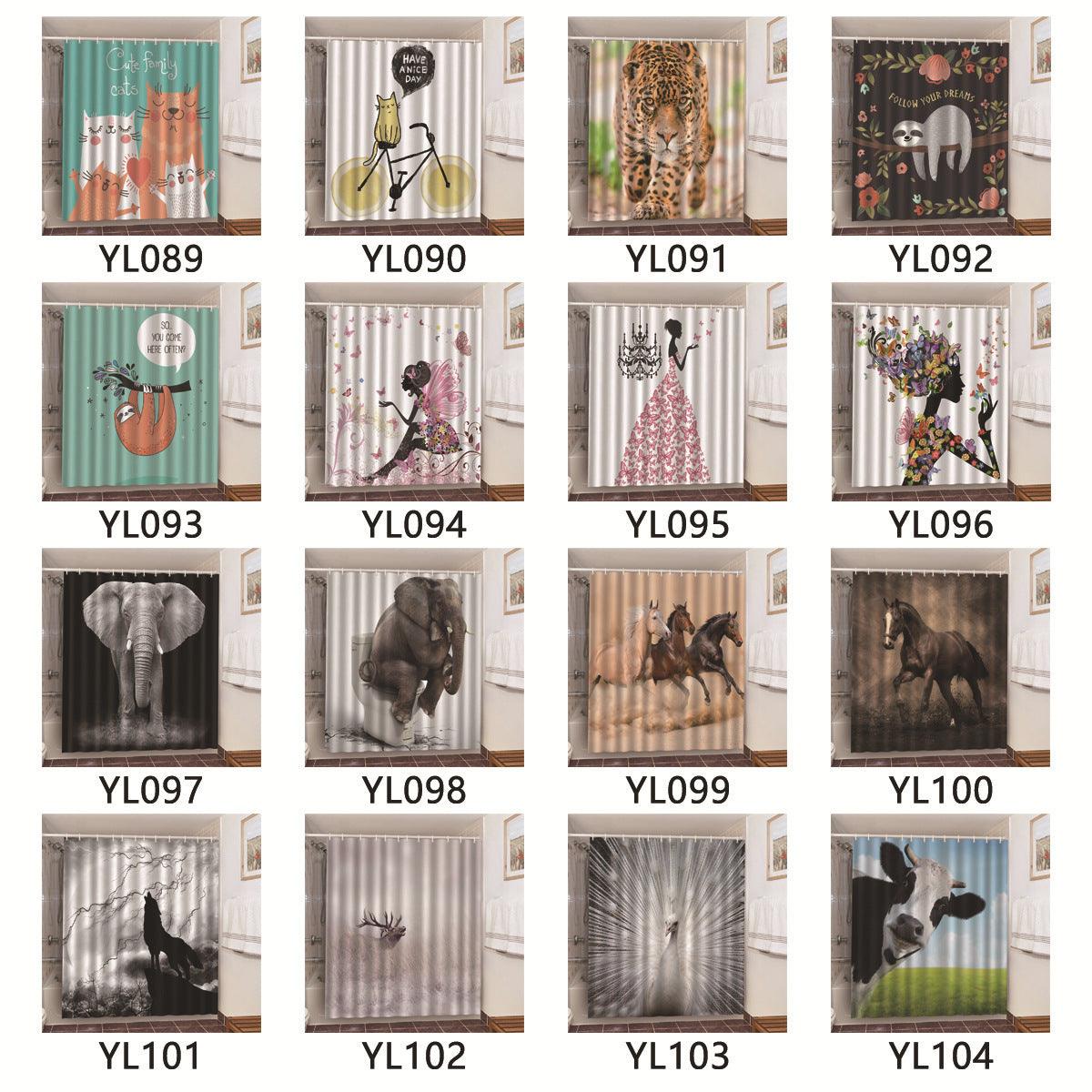 Decorative Shower Curtain For Sanitary Partition - Pacisia