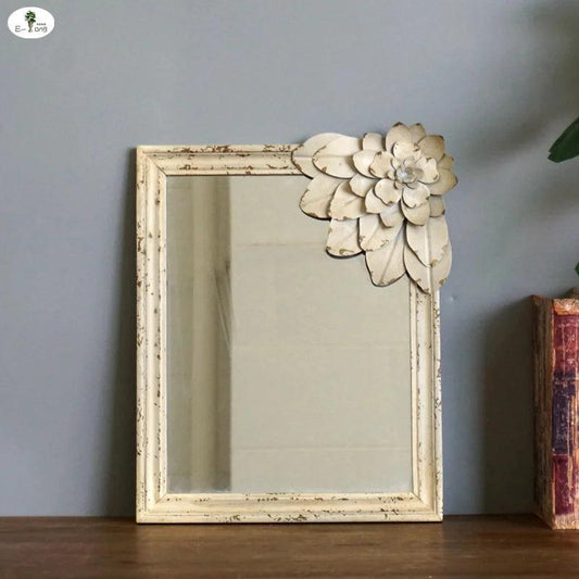 Decorative Vintage American Makeup Mirror Rectangle Small Aesthetic Mirrors for Bedroom Desk Miroir Coiffeur Decoration Home - Pacisia