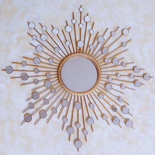 Decorative Wall Mirrors Living Room Sun European Makeup Aesthetic Round Wall Mirrors Large Vintage Deco Murale Wall Decor - Pacisia