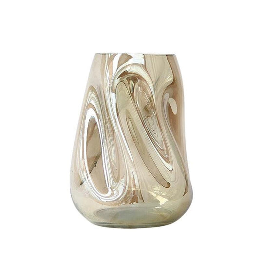 Designer Transparent Glass Vase Irregular Dining Table Vase Sample Room Decoration Colored Flower - Pacisia