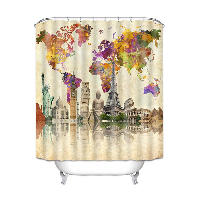 Digital Printing Plus 3 Thick Series Polyester Waterproof Shower Curtain - Pacisia