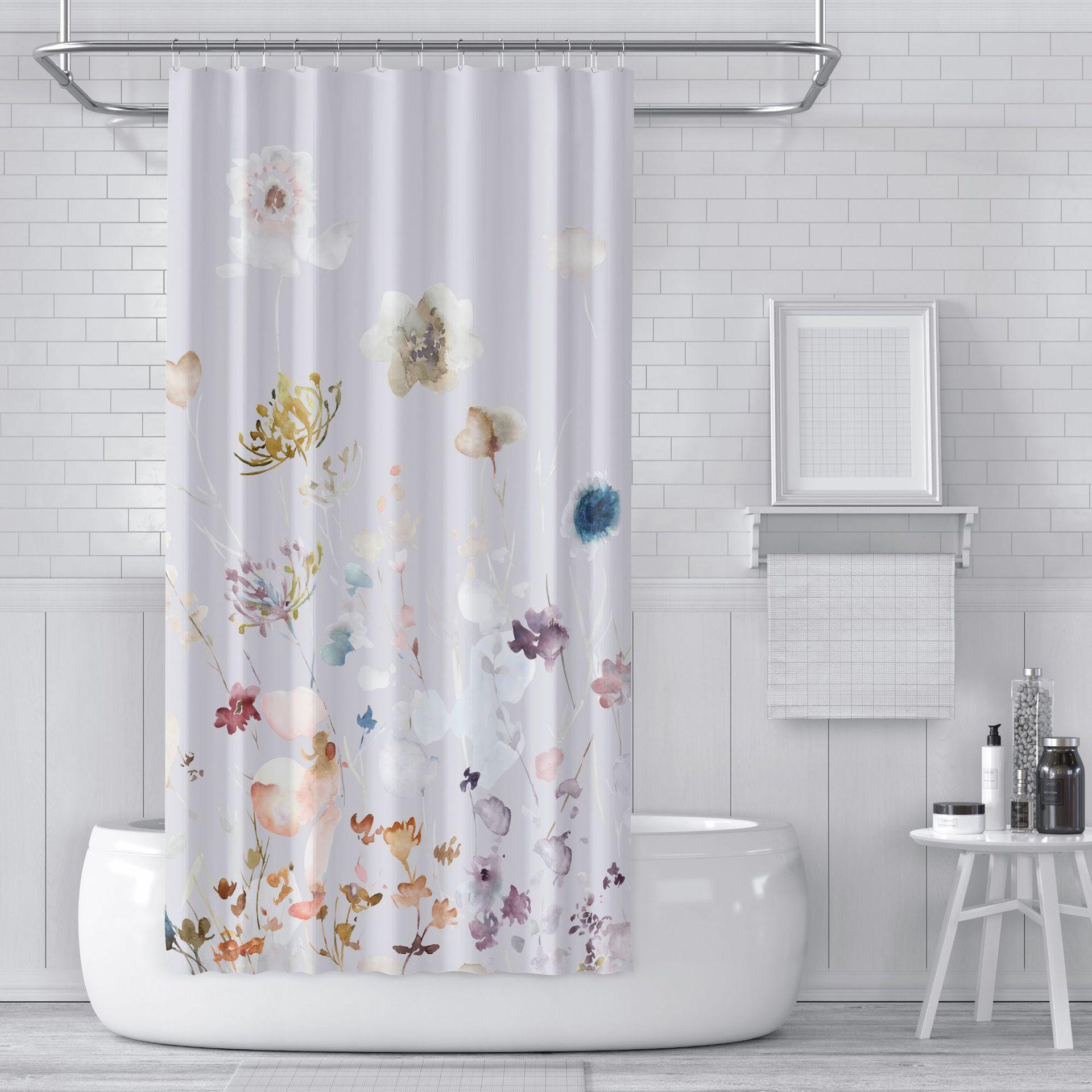 Digital Printing Shower Curtain Cloth Green Plants - Pacisia