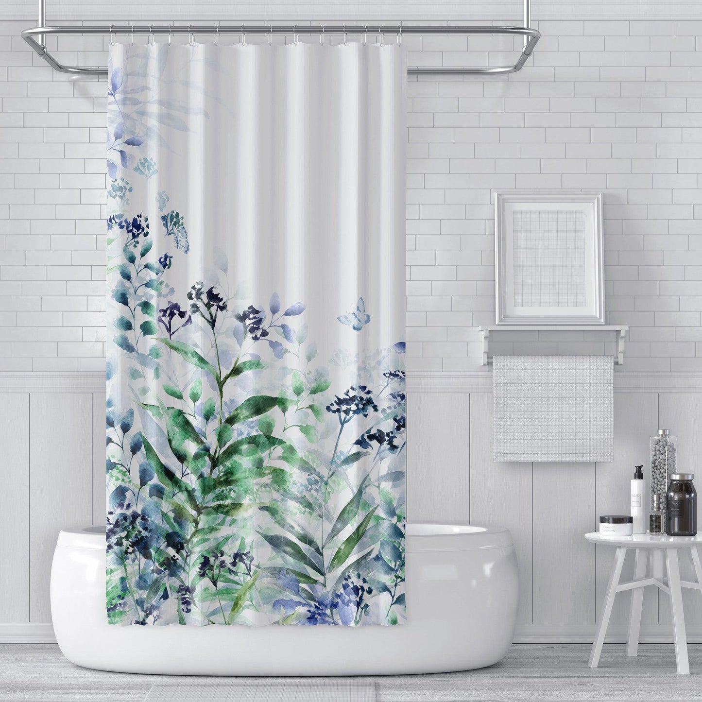 Digital Printing Shower Curtain Cloth Green Plants - Pacisia