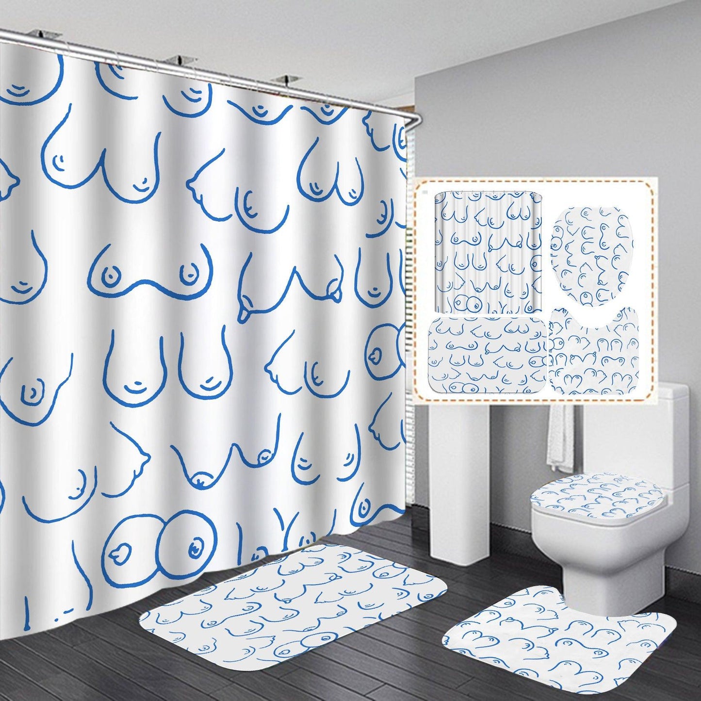 Digital Printing Waterproof Polyester Bathroom Shower Curtain - Pacisia