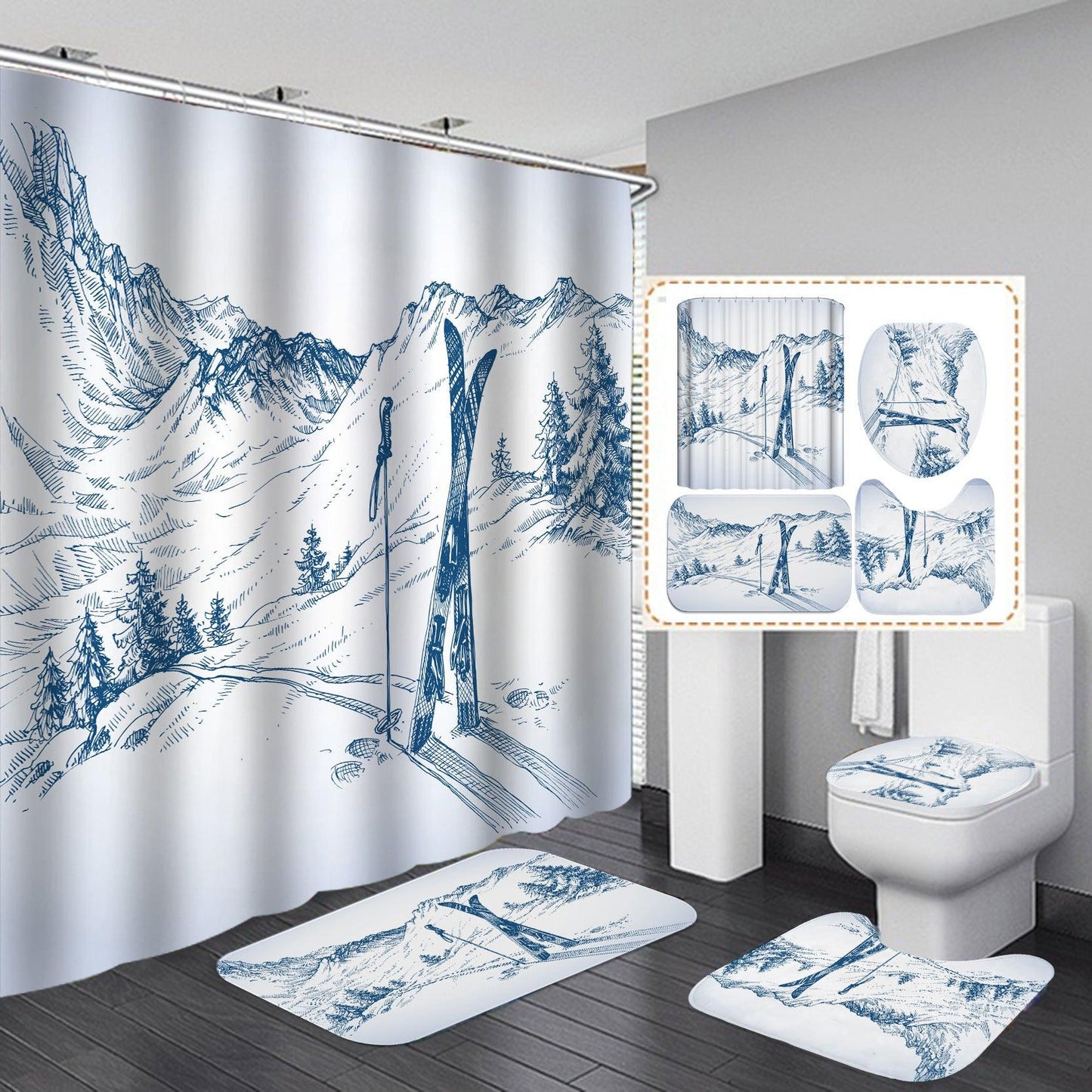 Digital Printing Waterproof Polyester Bathroom Shower Curtain - Pacisia