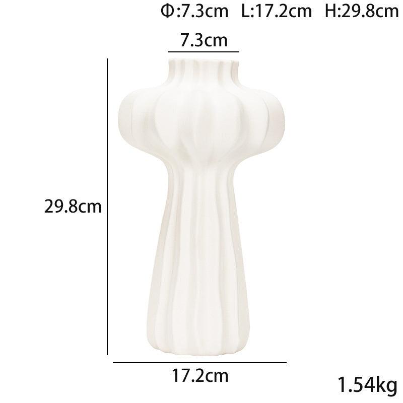 Dimon Silk Lime White Pumpkin-shaped Ceramic Vase - Pacisia