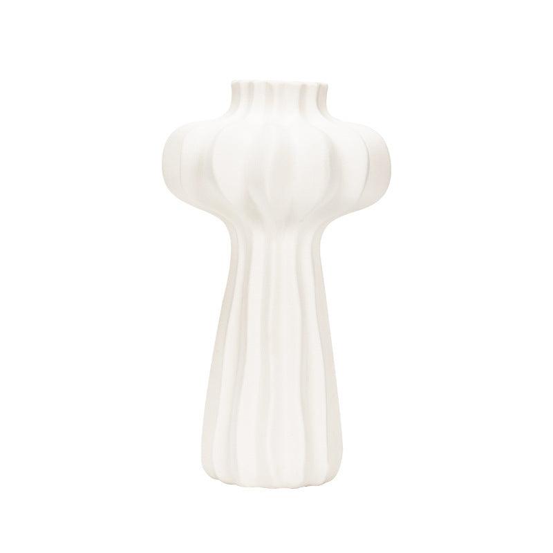 Dimon Silk Lime White Pumpkin-shaped Ceramic Vase - Pacisia