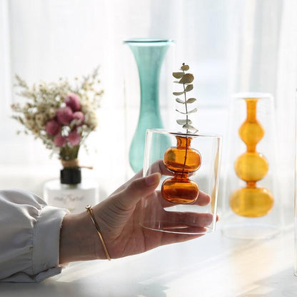 Double glass transparent vase - Pacisia