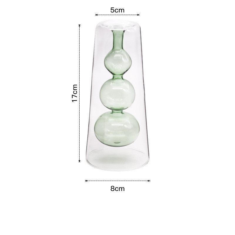 Double glass transparent vase - Pacisia