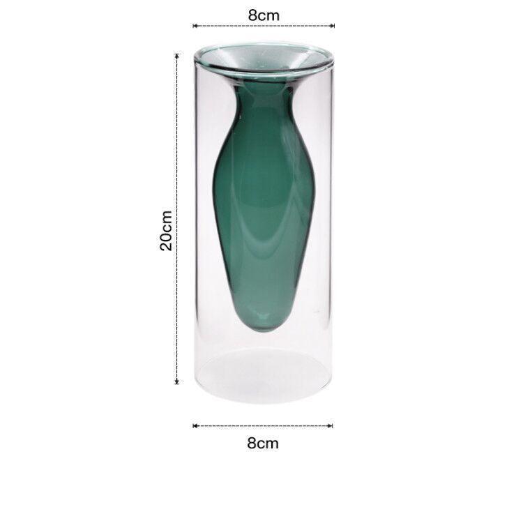 Double glass transparent vase - Pacisia