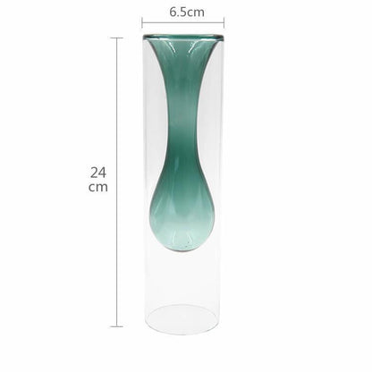 Double glass transparent vase - Pacisia