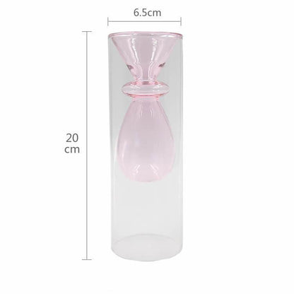 Double glass transparent vase - Pacisia